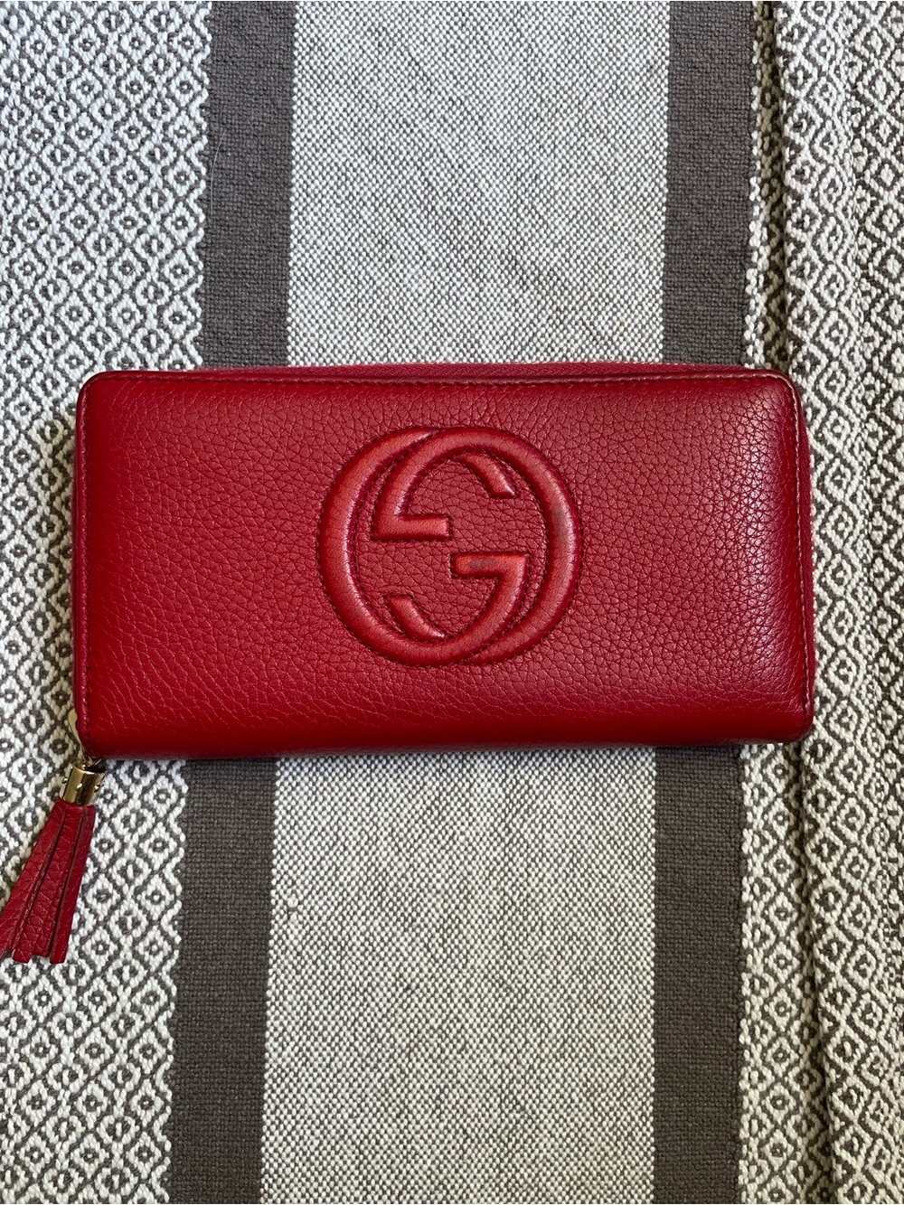 Gucci Soho Wallet with Embossed Logo and Tassel